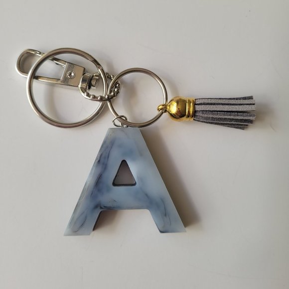 Handmade Initial Letter Resin Keychains - Picture 2 of 5